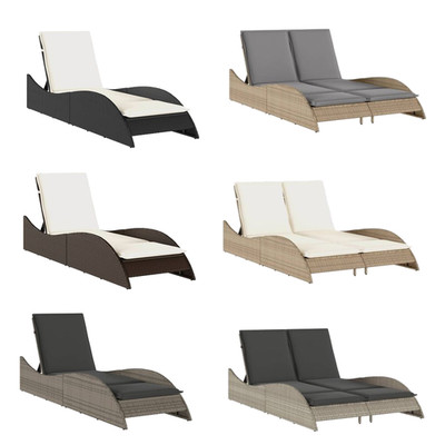 Sonnenliege Gartenliege Balkonliege Campingliege Liege mit Auflagen Poly Rattan
