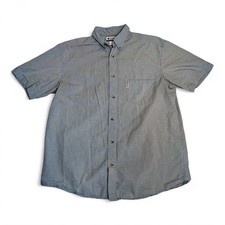 Columbia Men's Short-Sleeve Button-Up Shirt M Green Check