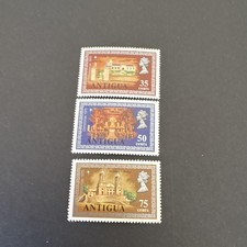 Postage Stamp Set Lot of 3 MNH Antigua Architecture 35c 50c 75c Decimal