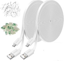 JJMASEE 2Pack 20FT Power Extension Cable for Wyze Cam 20 FT, White