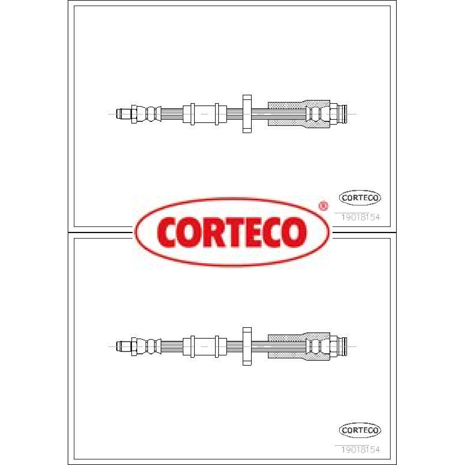 2x Bremsschlauch CORTECO 19018154 2 Bremsschläuche rechts links Vorne