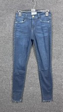 Frame London Skinny Jeans Womens 26 Avinton Blue Denim Low Rise USA Made *READ