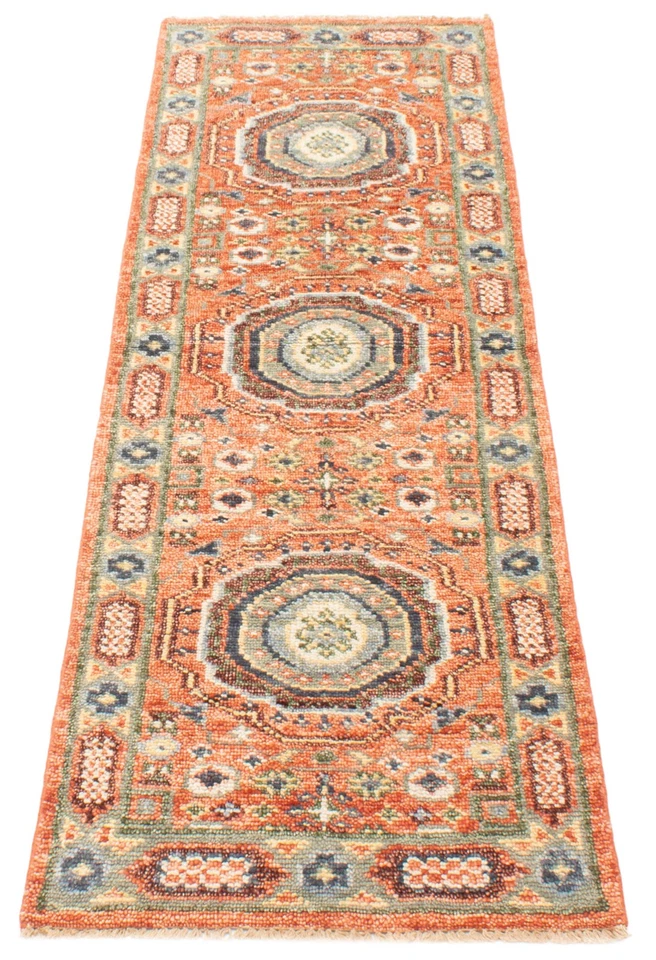 Vintage Hand-knotted Runner Rug 2'6" x 8'0" Traditional Oriental Wool Carpet - Image 3 of 4