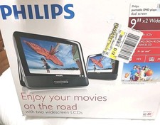 Philips Portable DVD Player PD9012P/37  9-Inch LCD Dual Screens New MP3 Player