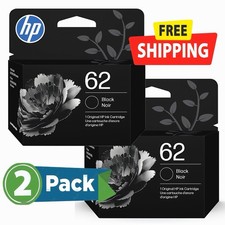  2-PACK Genuine HP 62 Black Ink Cartridge C2P04AN EXP 6/2028 Free Shipping