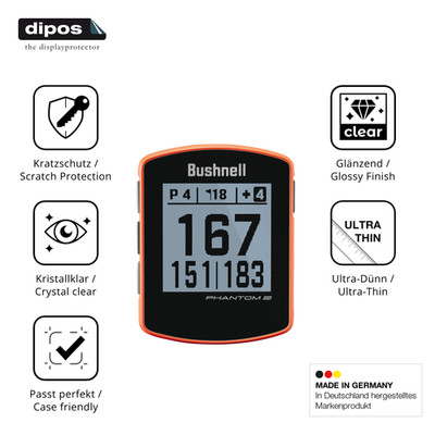 2x Schutzfolie klar für Bushnell Phantom 2 Displayschutzfolie Folie Display