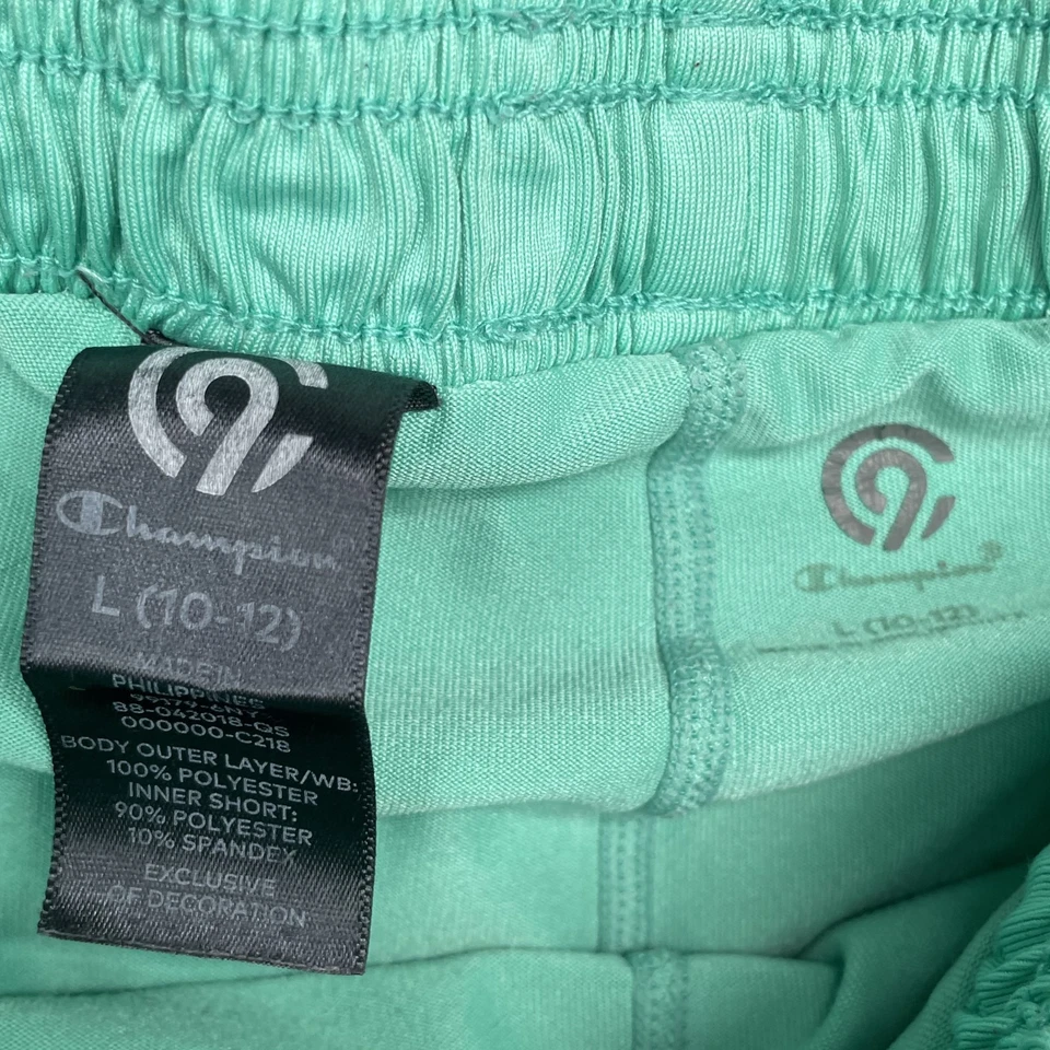 Pantalones Cortos Atléticos Champion Niñas Grandes Aqua Forrados Entrenamiento Ropa Deportiva Gimnasio Preppy Foto 4 de 4