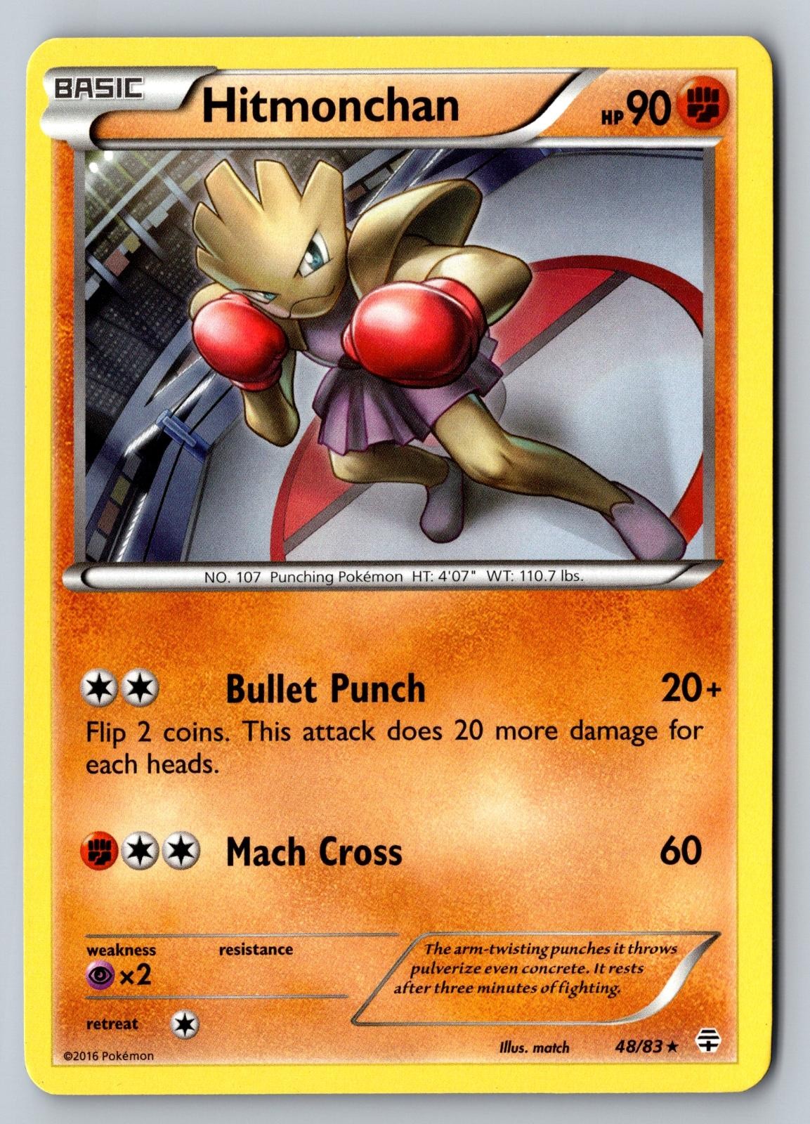 Hitmonchan 48/83 Rare Generations Pokemon Moderately Played GEN