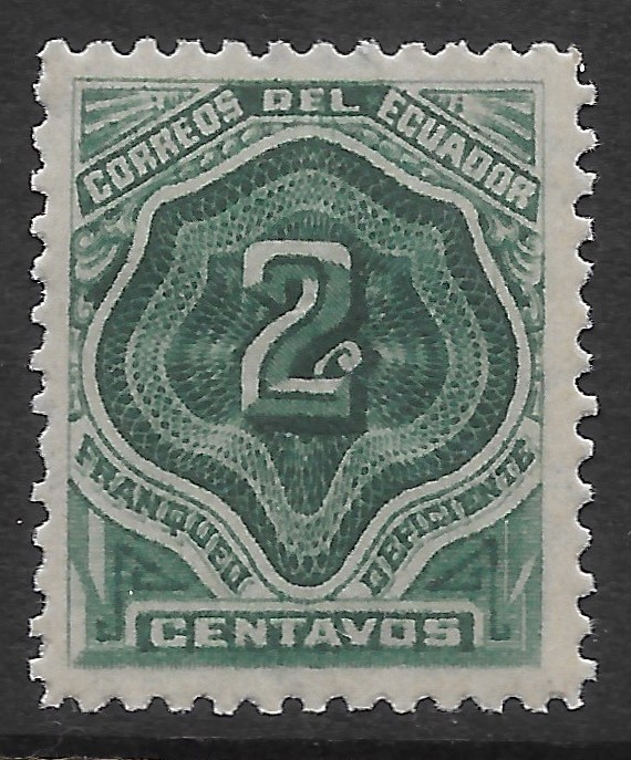 1896 ECUADOR🔥Postage due NUMERAL / WMK.🔥SC#J2🔥MLH OG