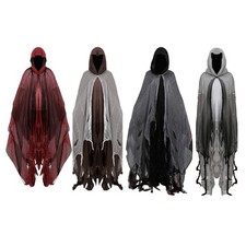 Halloween Cloak Cape With Hooded Bride Witch Cosplay Cloak Costume Ghost Haunted