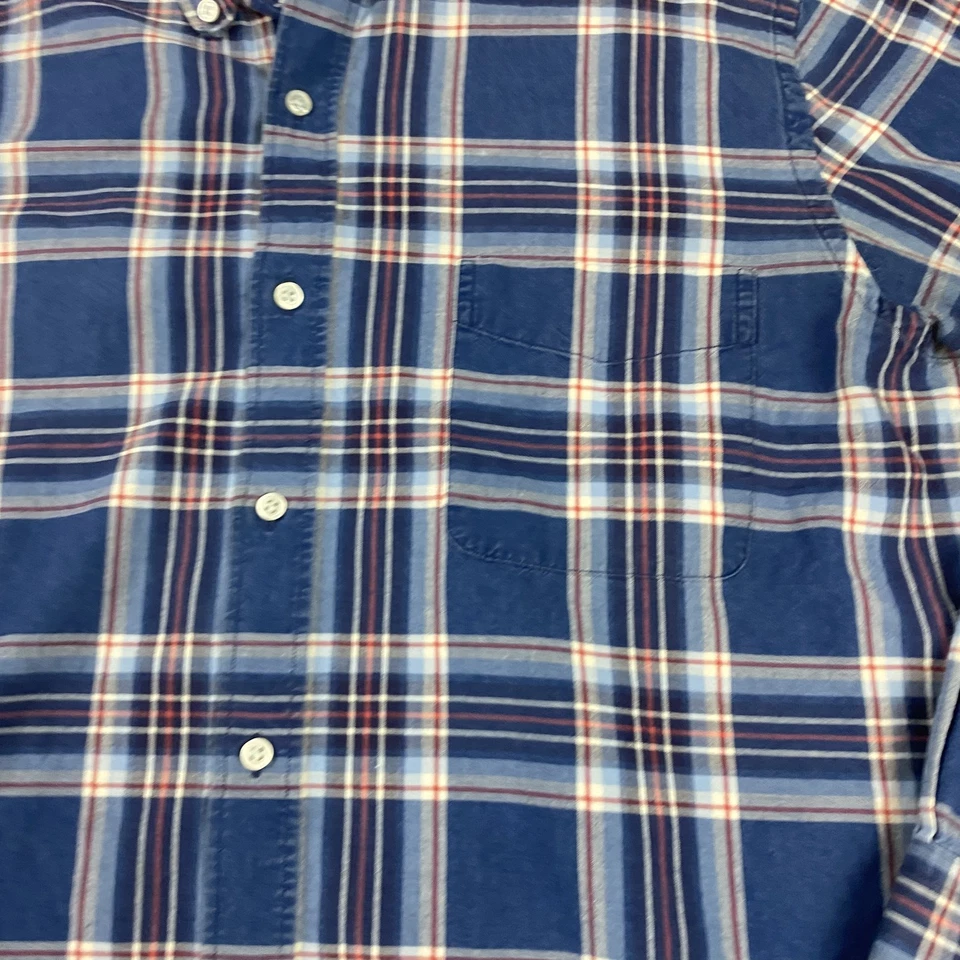 J McLaughlin Shirt Mens Large Blue Plaid Button Down Trim Fit Long Sleeve Cotton - Image 4 of 4