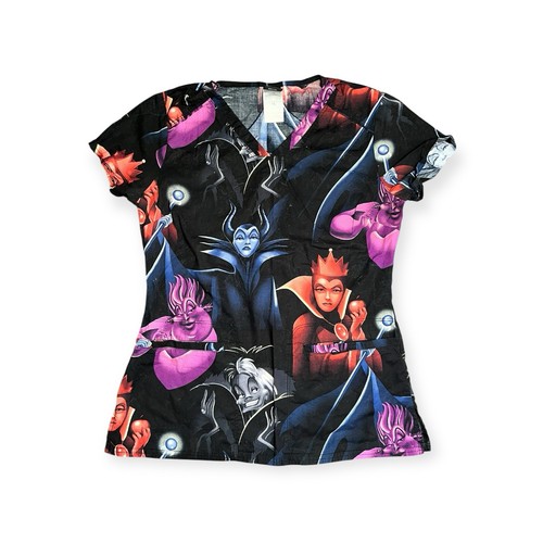 Disney Villains Scrubs Top Maleficent Ursula Evil Queen XS - 第 1/5 張圖片