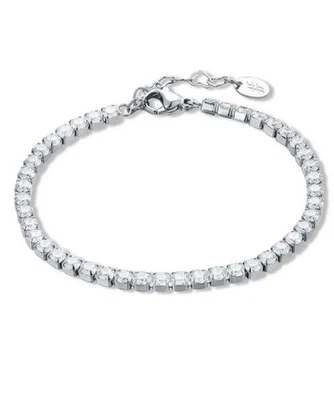 BRAND GIOIELLI Bracciale Femme Acier Inoxydable Couleur Blanche TENNIS 14BR044W- - Photo 1/3