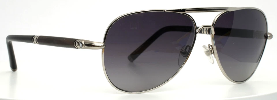 Gafas de sol Montblanc MB519S 16C plateadas para hombre aviador degradadas 61-14-140 B:50 Foto 4 de 4