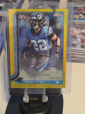 2025 Topps Chrome Lathan Ransom RC Auto Yellow Refractor /275 Panthers Rookie