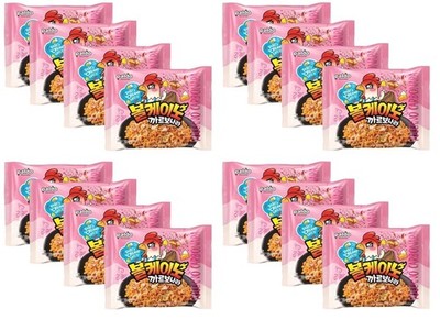Paldo Fun & Yum Volcano Carbonara Spicy Chicken Korean Noodles Pack of 16