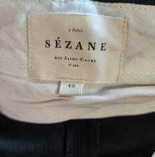 Sezane Black Skinny Pants US 8 FR 40 – High Rise, Zip Closure, Slit Pockets