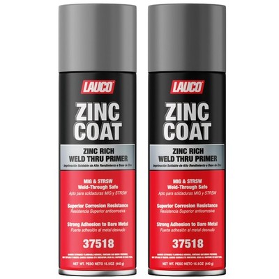 LAUCO Zinc Coat Weld-Thru Primer 15.5 oz, Pack of 2, Zinc Rich Spray for