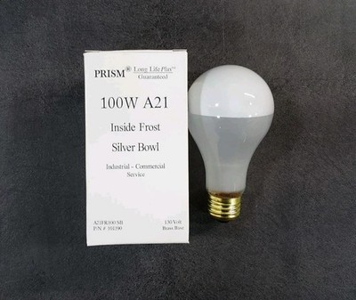 A21FR100/SB Halco 100w A21 Inside Frost Silver Bowl