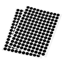 12mm Dia PVC Self Adhesive Screw Hole Cover Stickers Black 6 Sheet/840pcs