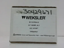 Weksler BY12YPE4LW 63mm (2-1/2") 0-60psi 1/4" NPT Glycerin Filled Pressure Gauge