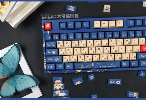 Violet Evergarden Anime Comic PBT Keycaps For Mechanical Keyboard 108 Keys Set - Picture 6 of 8