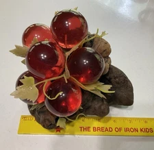 Beautiful MCM ,Orange, 6 Grape Cluster On “Driftwood”