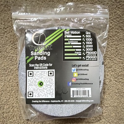 CTD TruCut 6'' 6 Pack of Sanding Pads for bowling balls