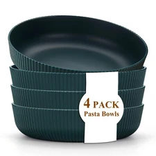 Pasta Bowls Set of 4 37oz Salad Bowls Soup Bowls Large Pasta Serving Bowl Pla...