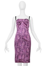 VINTAGE DOLCE & GABBANA PURPLE PAISLEY PRINT BODY CON DRESS