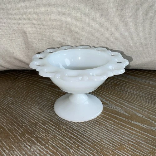 Vintage Decorative Milk Glass Candy Dish Gorgeous!