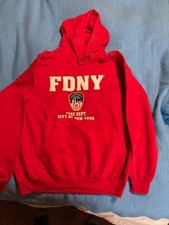 Official FDNY Sweatshirt Hoodie : Red Fire Department New York Shirt Fireman NYC
