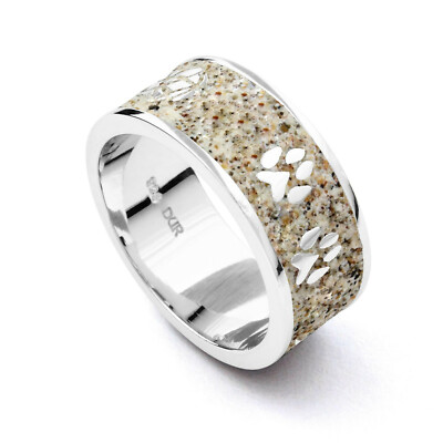 UVP 159  DUR Schmuck Ring SANDKATZE, Strandsand, Silber 925/- rhod. (R4783)