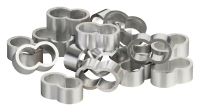 20 x Würgeklemmen Seilklemmen Presshülsen aus Aluminium für 8mm Expanderseil