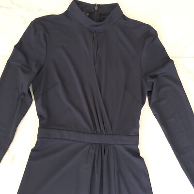 Ted Baker Astrrid Women Navy Blue Asymmetric Jersey Midi Dress