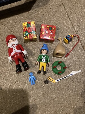 Lot Playmobil Père Noël Avec Ange Et Cadeau - Occasion - Figurines De Collection