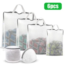 6pcs Hanging Mesh Laundry Bags, Delicates Lingerie Socks Bag for Washing Machine