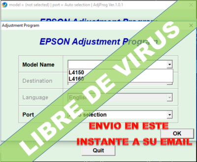 Restablecer Epson L4160, L4150 ✓ residuos Almohadilla De Tinta Contador  Reset 100% 🌕 🔑 1 PC 🔥 por correo electrónico | eBay