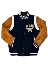 Men Varsity Jacket with Real Leather Printed Sleeve Custom Made Letterman Jacket