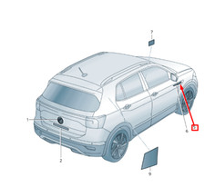 Neu VW T-CROSS C11 R-Line Kotflügel rechts, Herstellerplakette 2GM853688AFOD
