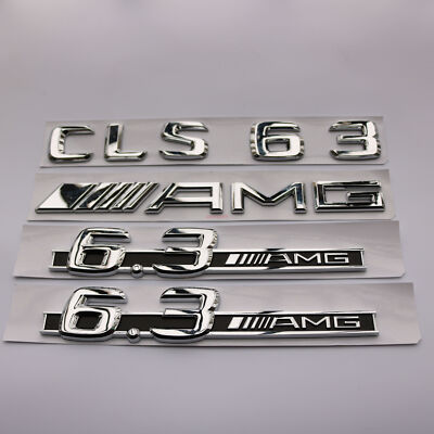 4x CLS63 + AMG + 6.3 AMG Letters Trunk Embl Badge Sticker for 2018 Mercedes Benz