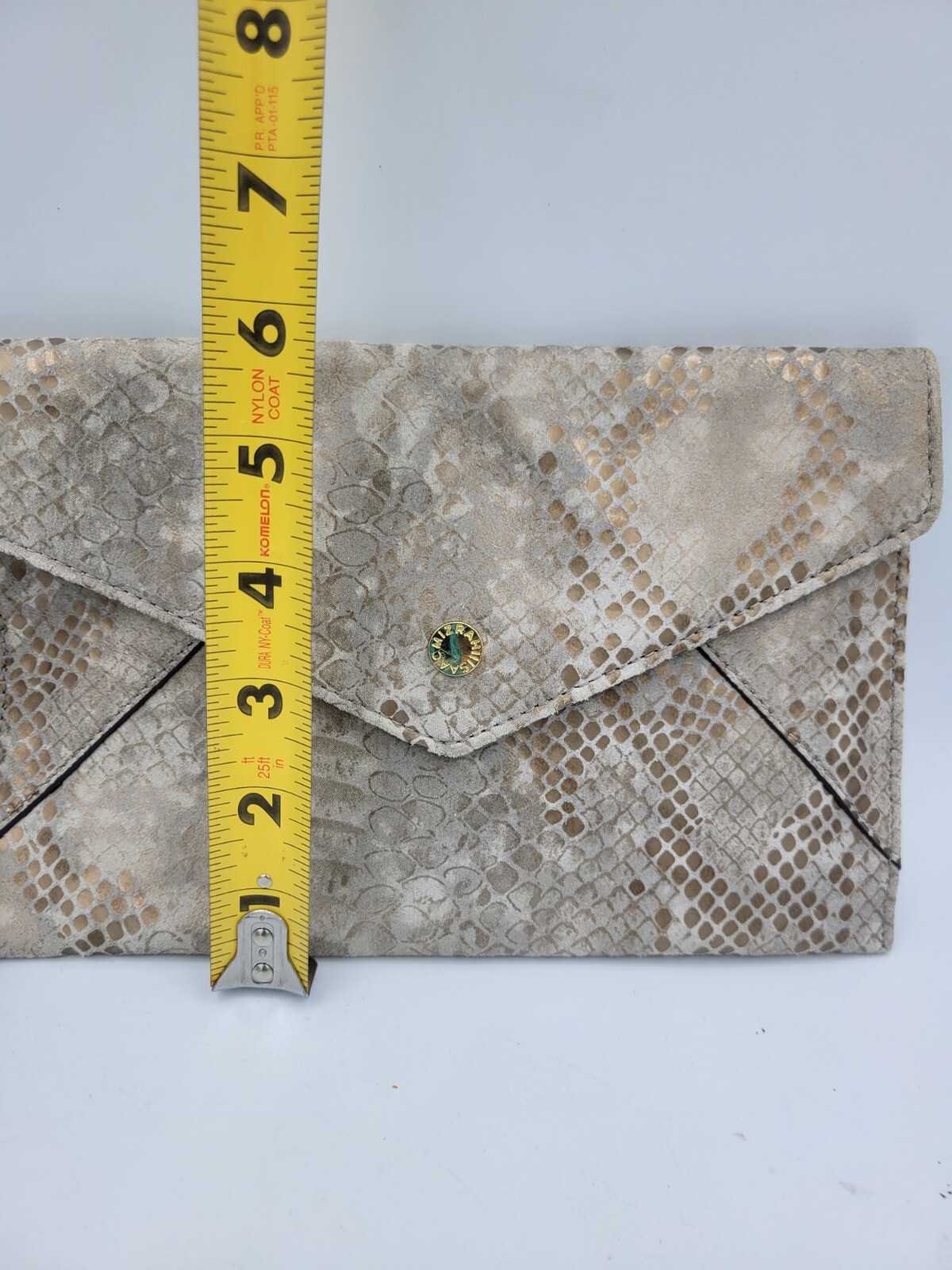 Isaac Mizrahi Beige Python Snakeskin Leather Hand… - image 3