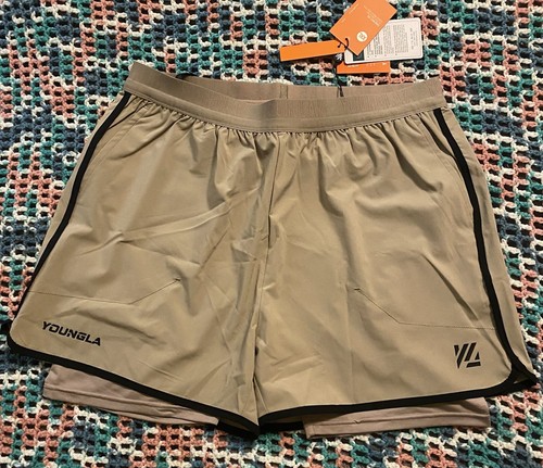 YOUNGLA Ultimate Lifting Gym Shorts Workout Gr. 2XL Weathered Teak Sport