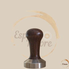 Motta Tamper Edelstahl mit Holzgriff braun 53mm