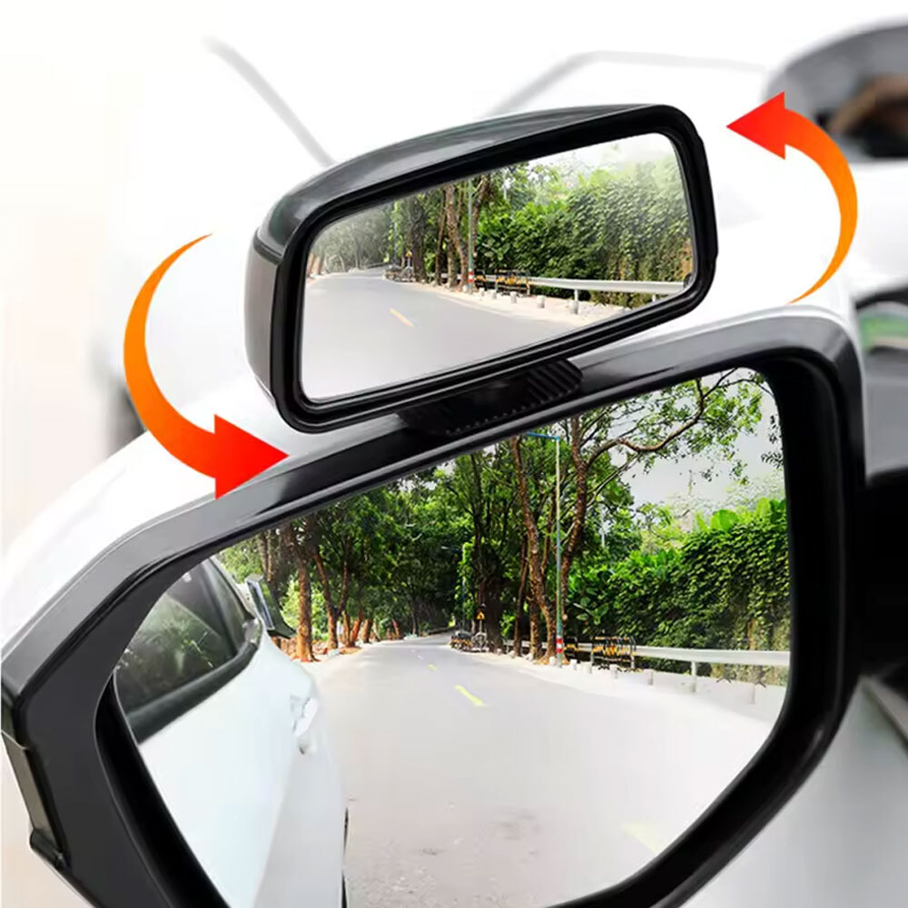 Black Universal Self-Adhesive Wide Angle Blind Spot Mirror for Cars
