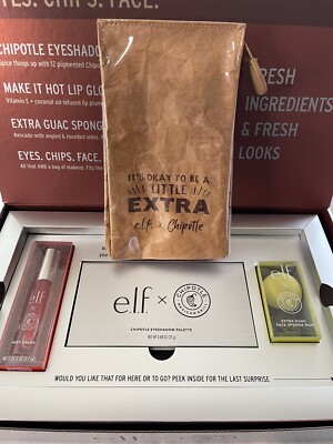 Elf Cosmetics X Chipotle Makeup 🥑🌯 Palette, Lip Gloss, Sponge