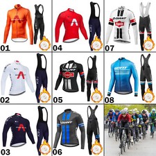 Herren Fleece Radtrikot Set Langarm gefütterte Hose Winter Team Radsportanzug