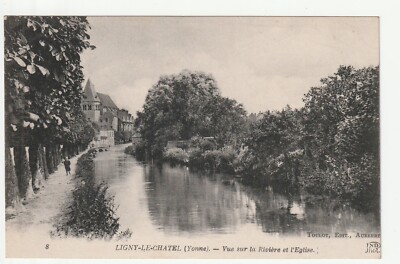 LIGNY LE CHATEL - Yonne - CPA 89 - der Fluss - die Kirche