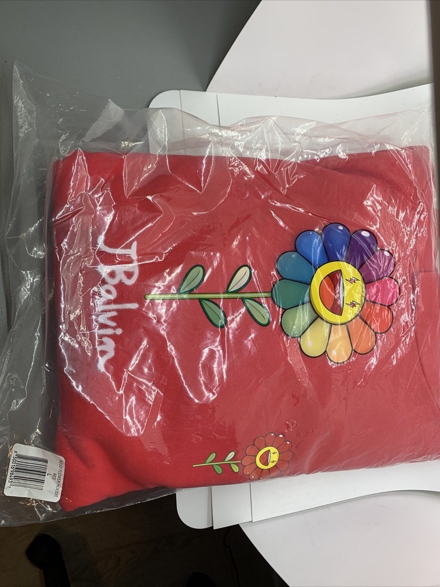 Balvin x Takashi Murakami Red Flower Hoodie Size Large