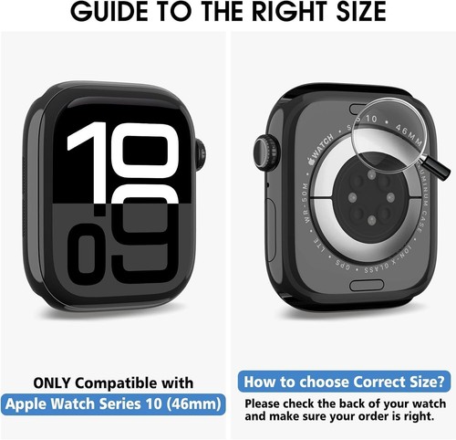 3 Pack Case+Tempered Glass Screen Protector For Apple Watch Series 10 46mm 42mm - Photo 3 sur 11